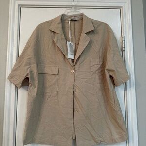 Grace Karin Tan Button Down Shirt